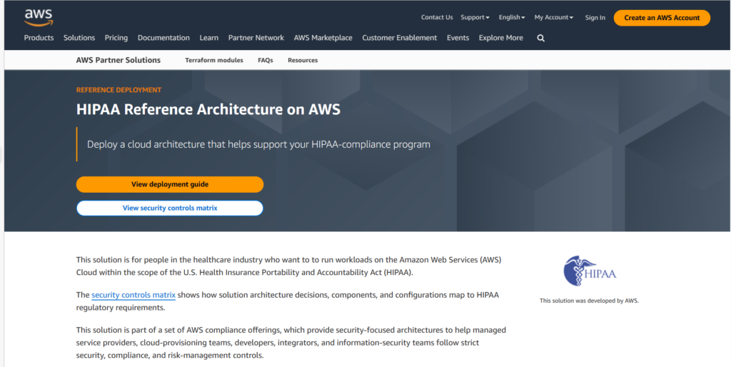 HIPAA Reference Architecture on AWS